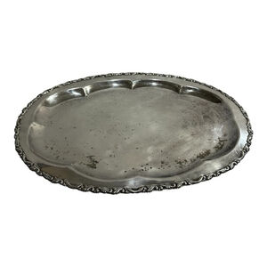 Vintage Del La Pena Silver Plated Oval Tray 18”